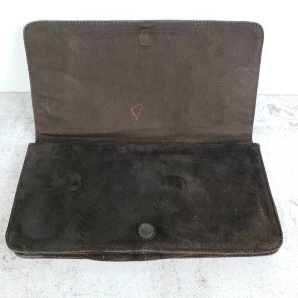 Vintage Banana Republic Leather Suede Brown Bohemian Clutch Purse - Picture 4 of 13